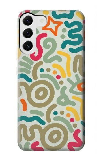 S4078 カラフル落書き柄 Abstract Colorful Doodle Pattern Samsung Galaxy S23 Plus バックケース、フリップケース・カバー