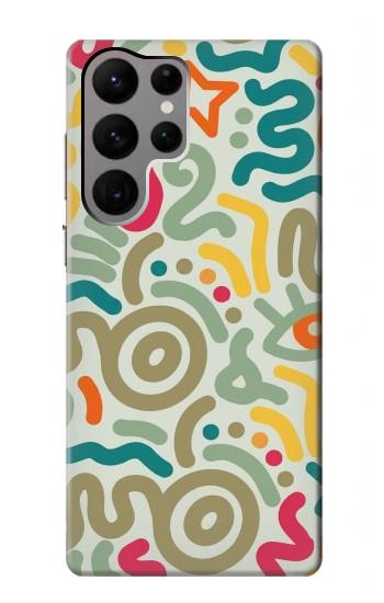 S4078 カラフル落書き柄 Abstract Colorful Doodle Pattern Samsung Galaxy S23 Ultra バックケース、フリップケース・カバー