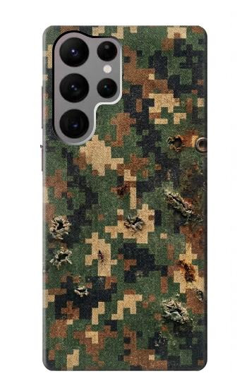 S4091 デジタル迷彩柄 Green Digital Camouflage Pattern Samsung Galaxy S23 Ultra バックケース、フリップケース・カバー
