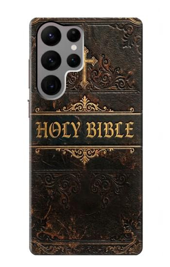 S4109 アンティーク聖書風表紙 Vintage Antique Bible Book Cover Art Samsung Galaxy S23 Ultra バックケース、フリップケース・カバー