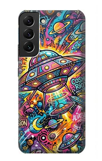 S4085 宇宙船サイケアート Cosmic Spaceship Psychedelic Art Samsung Galaxy S22 Plus バックケース、フリップケース・カバー