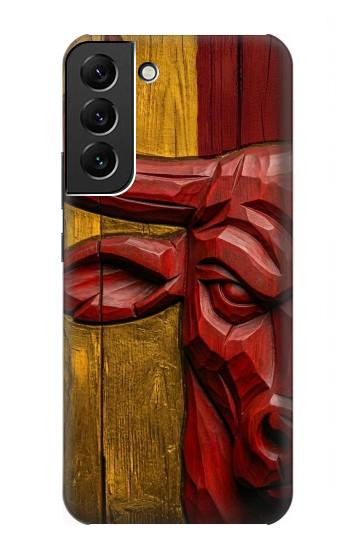 S4098 スペイン闘牛アート Span Bull Carved Artwork Samsung Galaxy S22 Plus バックケース、フリップケース・カバー