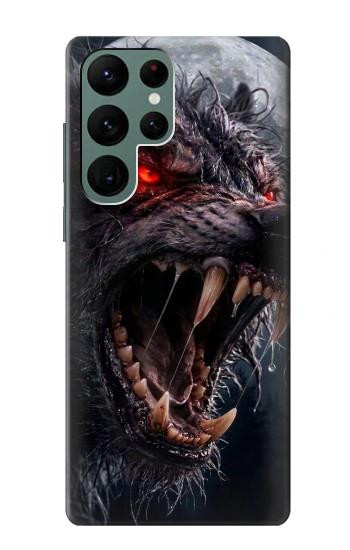 S4094 月夜のオオカミ Wolf Moonlight Fantasy Art Samsung Galaxy S22 Ultra バックケース、フリップケース・カバー