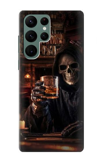 S4102 スカルバーアート Vintage Skull Tavern Artwork Samsung Galaxy S22 Ultra バックケース、フリップケース・カバー
