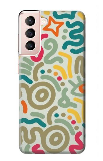 S4078 カラフル落書き柄 Abstract Colorful Doodle Pattern Samsung Galaxy S21 5G バックケース、フリップケース・カバー