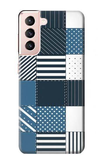 S4082 モダンパッチワーク柄 Modern Geometric Patchwork Pattern Samsung Galaxy S21 5G バックケース、フリップケース・カバー