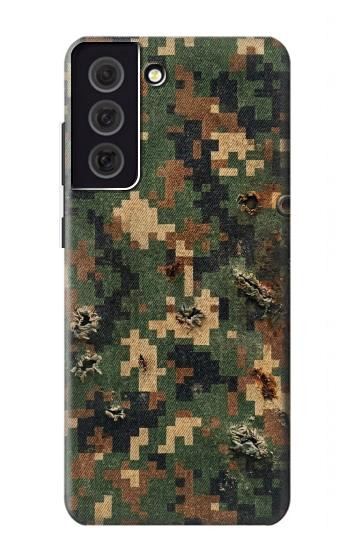 S4091 デジタル迷彩柄 Green Digital Camouflage Pattern Samsung Galaxy S21 FE 5G バックケース、フリップケース・カバー
