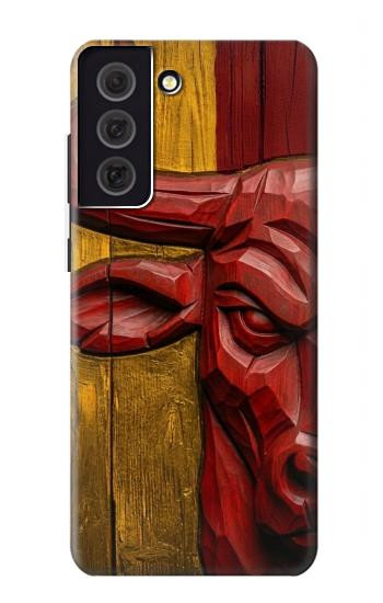 S4098 スペイン闘牛アート Span Bull Carved Artwork Samsung Galaxy S21 FE 5G バックケース、フリップケース・カバー