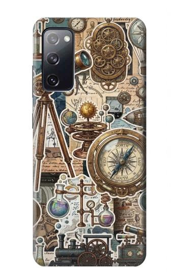 S4100 レトロ科学コラージュ Vintage Scientific Discovery Collage Samsung Galaxy S20 FE バックケース、フリップケース・カバー