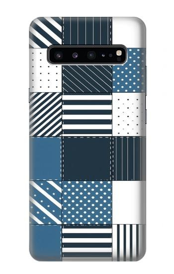 S4082 モダンパッチワーク柄 Modern Geometric Patchwork Pattern Samsung Galaxy S10 5G バックケース、フリップケース・カバー