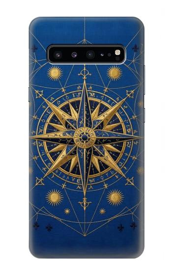S4086 マリンコンパス柄 Nautical Compass Maritime Design Samsung Galaxy S10 5G バックケース、フリップケース・カバー