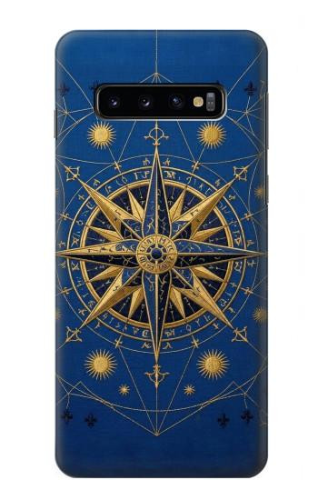 S4086 マリンコンパス柄 Nautical Compass Maritime Design Samsung Galaxy S10 バックケース、フリップケース・カバー