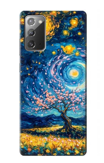 S4081 幻想銀河夜空アート Dreamy Spiral Galaxy Night Sky Art Samsung Galaxy Note 20 バックケース、フリップケース・カバー