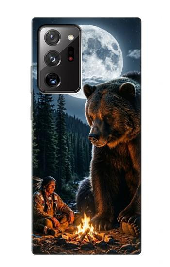 S4095 森のクマ幻想画 Majestic Bear Indian Wilderness Art Samsung Galaxy Note 20 Ultra, Ultra 5G バックケース、フリップケース・カバー