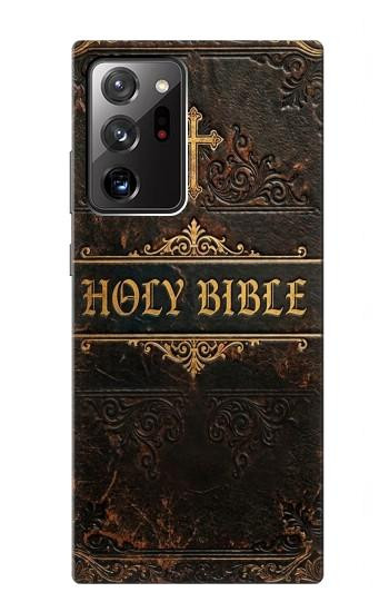 S4109 アンティーク聖書風表紙 Vintage Antique Bible Book Cover Art Samsung Galaxy Note 20 Ultra, Ultra 5G バックケース、フリップケース・カバー