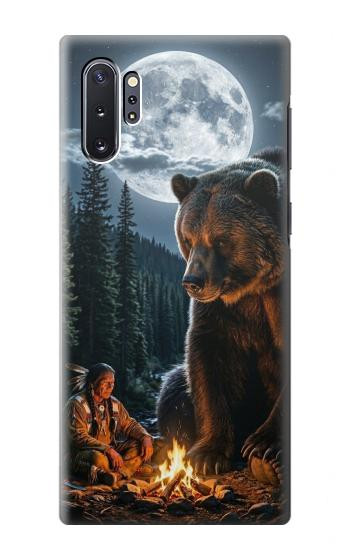 S4095 森のクマ幻想画 Majestic Bear Indian Wilderness Art Samsung Galaxy Note 10 Plus バックケース、フリップケース・カバー