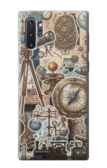 S4100 レトロ科学コラージュ Vintage Scientific Discovery Collage Samsung Galaxy Note 10 Plus バックケース、フリップケース・カバー