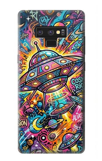 S4085 宇宙船サイケアート Cosmic Spaceship Psychedelic Art Note 9 Samsung Galaxy Note9 バックケース、フリップケース・カバー
