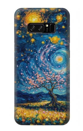 S4081 幻想銀河夜空アート Dreamy Spiral Galaxy Night Sky Art Note 8 Samsung Galaxy Note8 バックケース、フリップケース・カバー