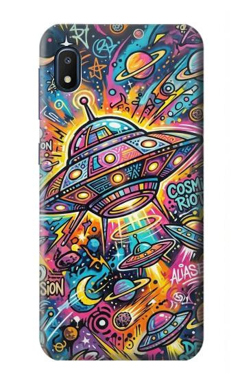 S4085 宇宙船サイケアート Cosmic Spaceship Psychedelic Art Samsung Galaxy A10e バックケース、フリップケース・カバー