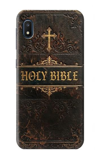 S4109 アンティーク聖書風表紙 Vintage Antique Bible Book Cover Art Samsung Galaxy A10e バックケース、フリップケース・カバー