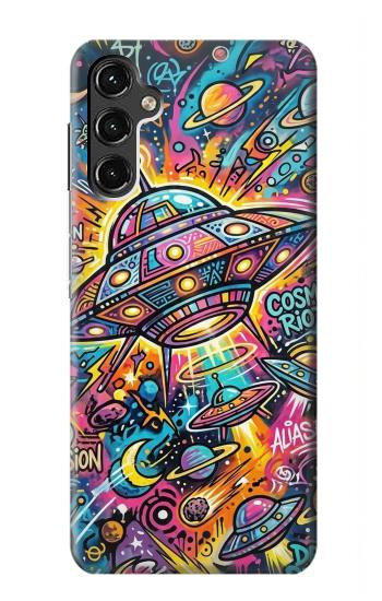 S4085 宇宙船サイケアート Cosmic Spaceship Psychedelic Art Samsung Galaxy A14 5G バックケース、フリップケース・カバー