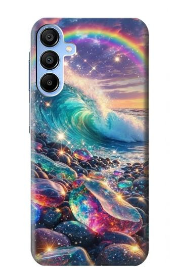 S4084 虹色ファンタジー波 Rainbow Ocean Wave Fantasy Samsung Galaxy A15 5G バックケース、フリップケース・カバー