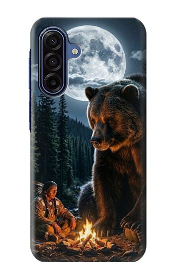S4095 森のクマ幻想画 Majestic Bear Indian Wilderness Art Samsung Galaxy A17 バックケース、フリップケース・カバー