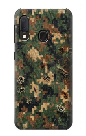 S4091 デジタル迷彩柄 Green Digital Camouflage Pattern Samsung Galaxy A20e バックケース、フリップケース・カバー