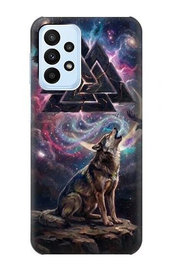 S4110 オオカミと古代紋章 Mystic Wolf Ancient Symbol Artwork Samsung Galaxy A23 バックケース、フリップケース・カバー