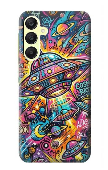 S4085 宇宙船サイケアート Cosmic Spaceship Psychedelic Art Samsung Galaxy A25 5G バックケース、フリップケース・カバー