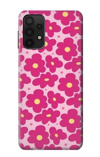 S4097 ピンク花柄 Pink Floral Seamless Pattern Design Samsung Galaxy A32 5G バックケース、フリップケース・カバー
