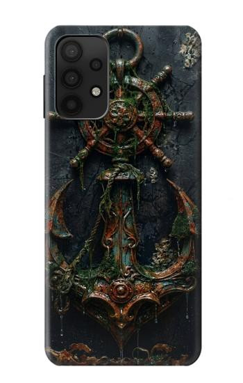 S4106 アンカーと舵輪アート Vintage Maritime Anchor Helm Art Samsung Galaxy A32 5G バックケース、フリップケース・カバー