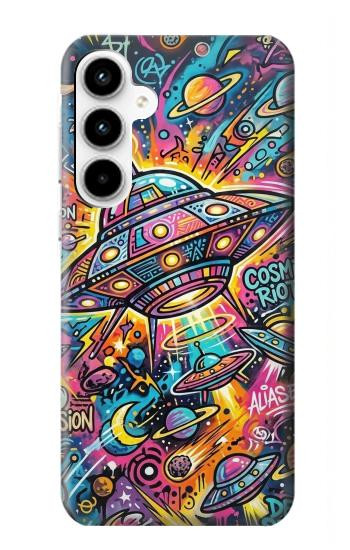 S4085 宇宙船サイケアート Cosmic Spaceship Psychedelic Art Samsung Galaxy A35 5G バックケース、フリップケース・カバー