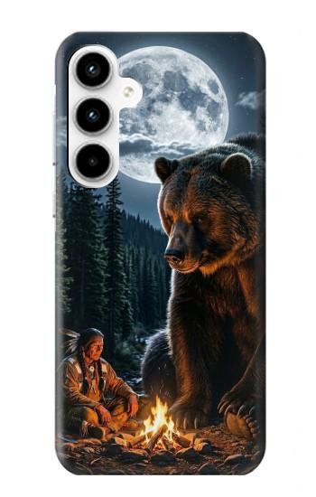 S4095 森のクマ幻想画 Majestic Bear Indian Wilderness Art Samsung Galaxy A35 5G バックケース、フリップケース・カバー