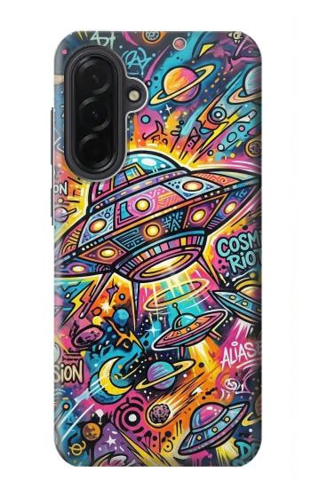 S4085 宇宙船サイケアート Cosmic Spaceship Psychedelic Art Samsung Galaxy A36 バックケース、フリップケース・カバー