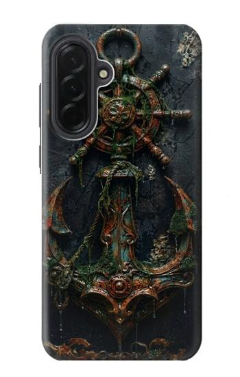 S4106 アンカーと舵輪アート Vintage Maritime Anchor Helm Art Samsung Galaxy A36 バックケース、フリップケース・カバー