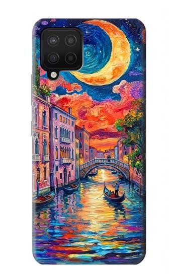 S4083 月夜のベネチア風景 Colorful Painting Moonlit Venice City Samsung Galaxy A42 5G バックケース、フリップケース・カバー