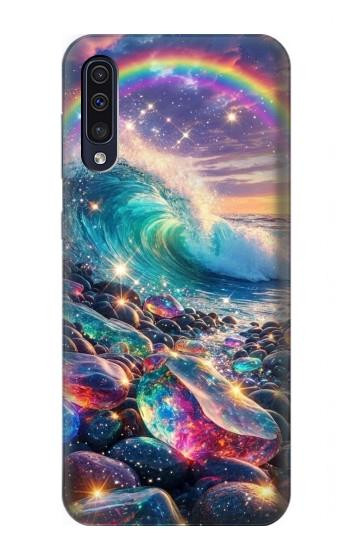 S4084 虹色ファンタジー波 Rainbow Ocean Wave Fantasy Samsung Galaxy A50 バックケース、フリップケース・カバー