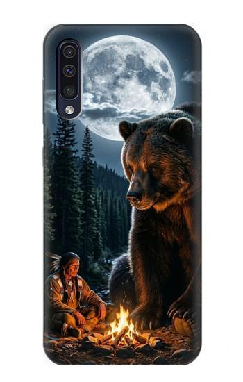 S4095 森のクマ幻想画 Majestic Bear Indian Wilderness Art Samsung Galaxy A50 バックケース、フリップケース・カバー
