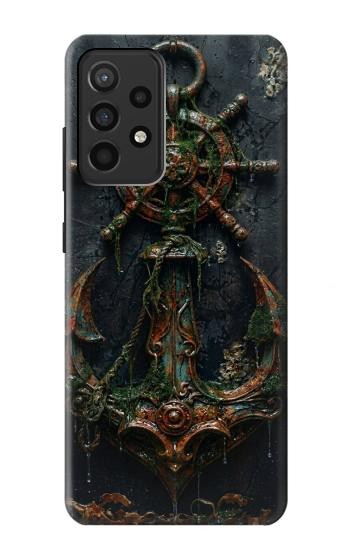 S4106 アンカーと舵輪アート Vintage Maritime Anchor Helm Art Samsung Galaxy A52, Galaxy A52 5G バックケース、フリップケース・カバー