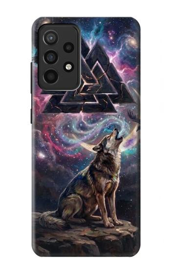 S4110 オオカミと古代紋章 Mystic Wolf Ancient Symbol Artwork Samsung Galaxy A52, Galaxy A52 5G バックケース、フリップケース・カバー
