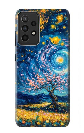 S4081 幻想銀河夜空アート Dreamy Spiral Galaxy Night Sky Art Samsung Galaxy A52s 5G バックケース、フリップケース・カバー