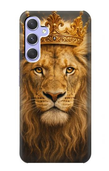S4093 王冠ライオンアート Royal Lion Portrait Artwork Samsung Galaxy A54 5G バックケース、フリップケース・カバー