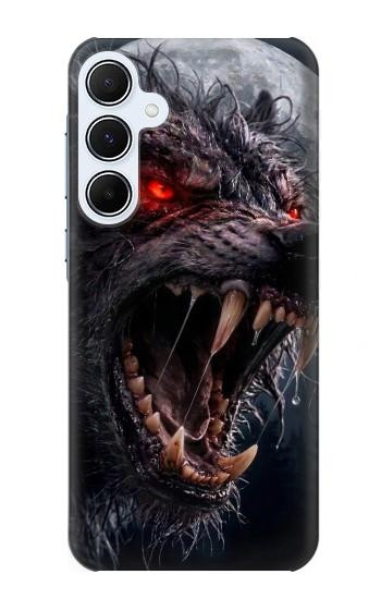 S4094 月夜のオオカミ Wolf Moonlight Fantasy Art Samsung Galaxy A55 5G バックケース、フリップケース・カバー