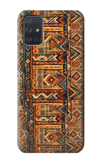 S4079 トライバル幾何学柄 Tribal Geometric Ethnic Pattern Samsung Galaxy A71 5G バックケース、フリップケース・カバー