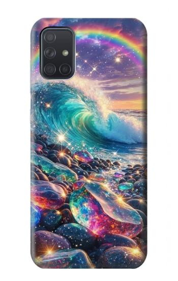 S4084 虹色ファンタジー波 Rainbow Ocean Wave Fantasy Samsung Galaxy A71 5G バックケース、フリップケース・カバー