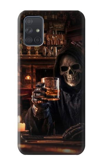 S4102 スカルバーアート Vintage Skull Tavern Artwork Samsung Galaxy A71 5G バックケース、フリップケース・カバー