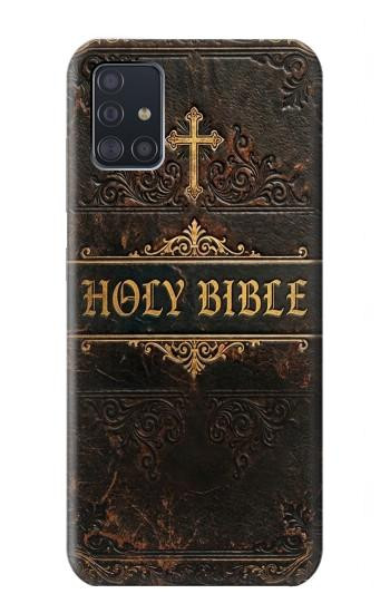 S4109 アンティーク聖書風表紙 Vintage Antique Bible Book Cover Art Samsung Galaxy A51 バックケース、フリップケース・カバー