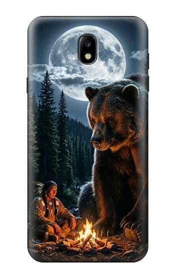 S4095 森のクマ幻想画 Majestic Bear Indian Wilderness Art Samsung Galaxy J7 (2018), J7 Aero, J7 Top, J7 Aura, J7 Crown, J7 Refine, J7 Eon, J7 V 2nd Gen, J7 Star バックケース、フリップケース・カバー